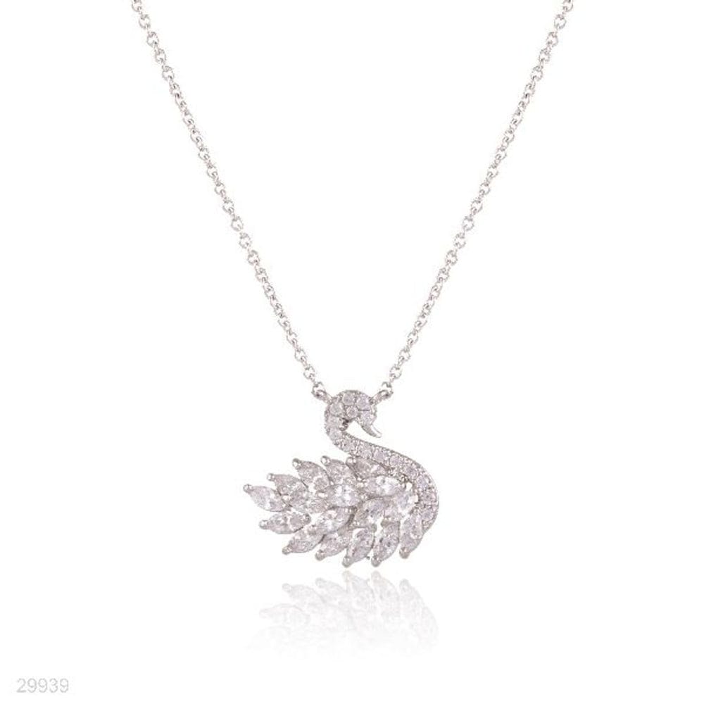 Swan Zircon Necklace - Jewelry Product Designed For Personal Style And Daily Fashion Routine - Golden Pink