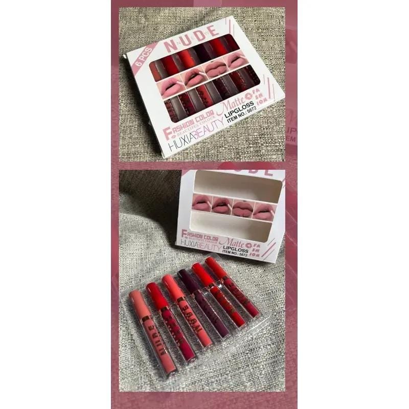 Fitme High Pigmented Velvet Matte Lipstick Set - Long Lasting Smooth Intense Color Lip Makeup Collection - Pack of 6