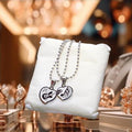 Silver Plated Heart Guitar Couple Necklaces