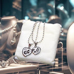 Silver Plated Heart Guitar Couple Necklaces