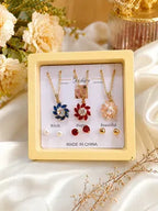 Funky Gold Plated Crystal Necklace Set