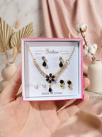 Funky Gold Plated Crystal Necklace Set