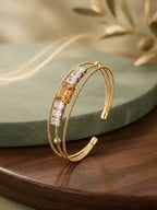 1 Pc Modern Design Gold Plated Crystal Kara Bracelet 3 to 10 year girls