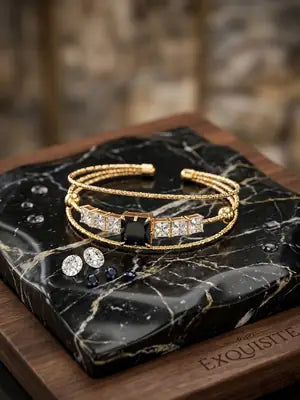 1 Pc Modern Design Gold Plated Crystal Kara Bracelet 3 to 10 year girls