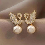 ZJE-911 Swan Pearl Earrings - Golden Rs 278
