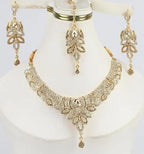 Golden Badam Patti Necklace Set for Women