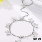 Silver Butterfly Chain Bracelet for Women Daily Wear