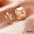 ARJ-947 Butterfly Couple Ring Elegant Stylish Durable Design Symbol Of Love And Commitment For Couples Adjustable Size - Black