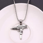 Golden/Silver Gun Shaped Men Necklace for Men
