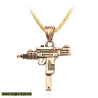 Golden/Silver Gun Shaped Men Necklace for Men