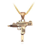 Golden/Silver Gun Shaped Men Necklace for Men