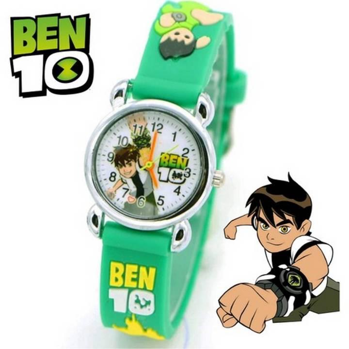 Kids Printed Analogue Watch Blue Green Pink Purple Rubber Band