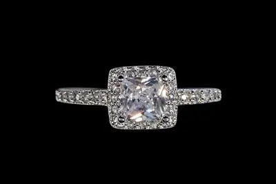 Adjustable Silver Plated CZ Ring for Women