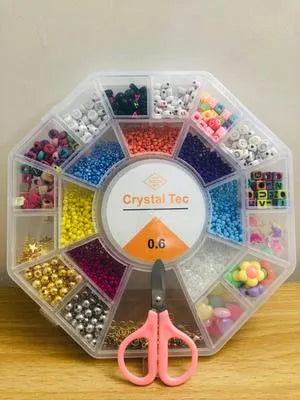 Comes with different beads which includes crystal beads alphabets pearls seed Beads and charms  Highlights