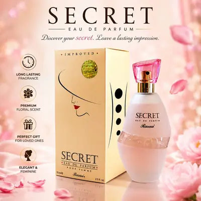 Secret Perfume For Women's By Rasasi - 75 ML | Luxurious Fragrance For Women's | EDP