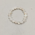 Natural Milky White Aqeeq Stone Bracelet - Genuine Gemstone Beaded Wristband Elegant Handcrafted Jewelry For Men And Women Fashion Accessory - Adjustable