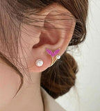 AUJ-939 Korean Fish Tail Earrings – BLACK