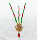 Matha Patti Golden Red Stone Lightweight Wedding Wear