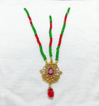 Matha Patti Golden Red Stone Lightweight Wedding Wear