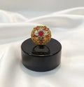 Maroon and silver Adjustable Ring for Wedding & Party Wear