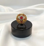 Maroon and silver Adjustable Ring for Wedding & Party Wear
