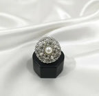Maroon and silver Adjustable Ring for Wedding & Party Wear