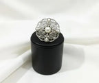 Maroon and silver Adjustable Ring for Wedding & Party Wear