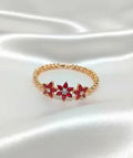 Red Floral Chain Bracelet for Women Wedding Party Gifting