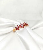 Red Floral Chain Bracelet for Women Wedding Party Gifting