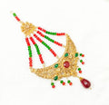 Resin Polish Jhumar with Red Beads & Gold Finish