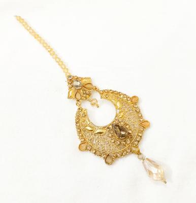 Golden Polish Bindiya for Women Wedding Eid Wear