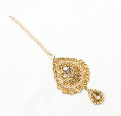 Golden Polish Bindiya for Women Wedding Eid Wear