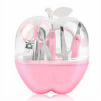 8 Pcs Apple Manicure Set ABS Plastic Mani Pedi Kit | Pink Colour