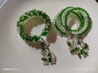 1 Pc Plain Silver Plated Crystal Gajrey