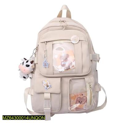 White Unicorn Nylon Backpack 17" for Girls