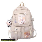 White Unicorn Nylon Backpack 17" for Girls