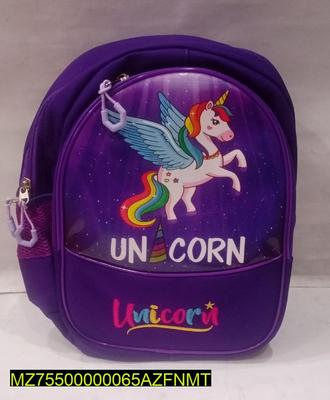 Purple Unicorn School Bag for Kids 15x11 Polyester