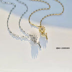 Flower Rotation Pendant Necklace – Golden | Premium China Quality | QWJ-189