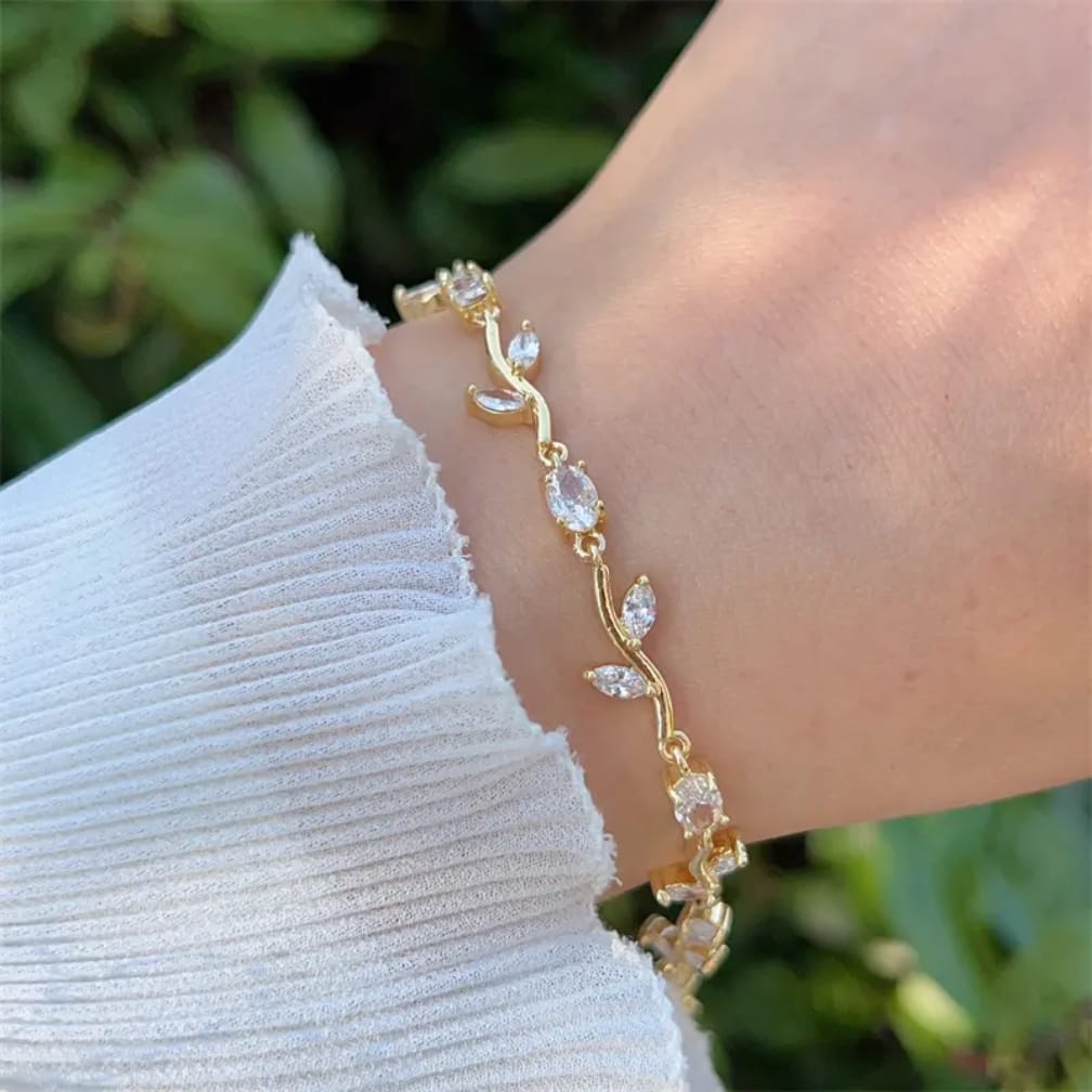 Tulip Bracelet – Premium Quality Stainless Steel Elegant Bracelet for Women l Blue ~ Without Box | Golden Base