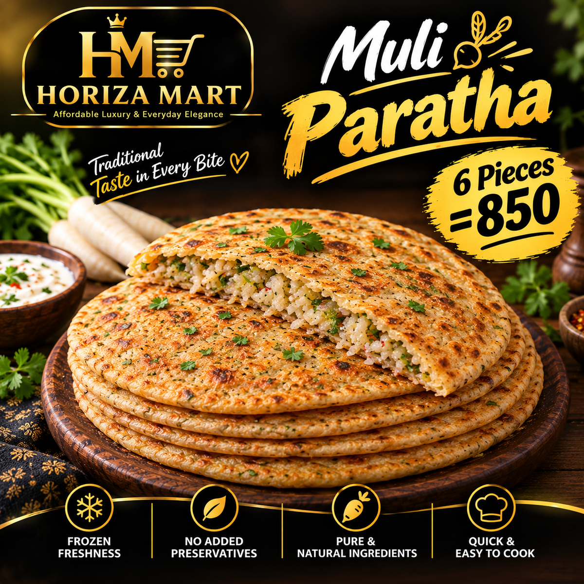Frozen Muli Parathas