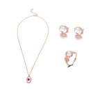 Rose Gold Gemstone Jewelry Set for Women