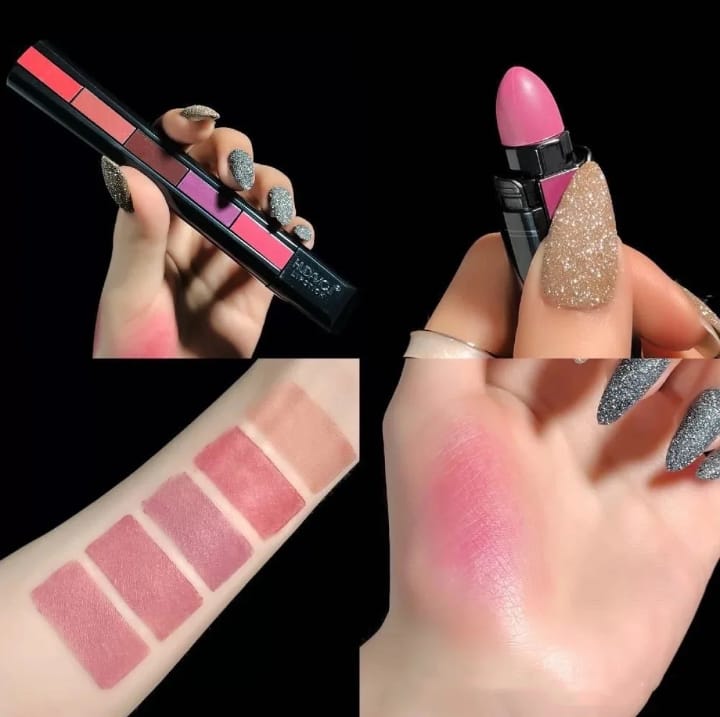 3 in 1 Makeup Deal Sunisa Foundation Base 20g Waterproof Mushroom Head Air Cushion BB Cream Nude Liquid Foundations +yanqina 36H liner + 5 in 1 lipstick Pen - Shade 1 (RED)