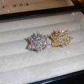 Sparkling Flower Rotating Ring – Adjustable Elegant Spinning Ring for Women & Girls, Fashion Jewelry (QUJ-109 ) - Golden