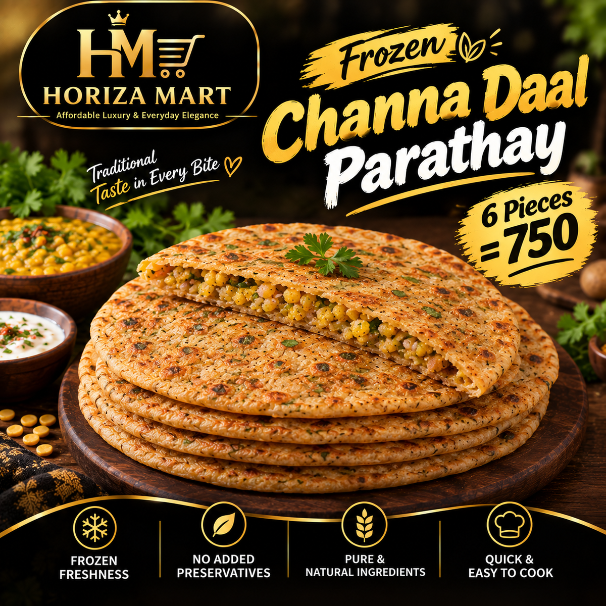 Frozen Channa Daal Parathas
