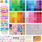 4000PCS Pony Beads Friendship Bracelet Making Kit – 96 Colors DIY Jewelry Craft Set with Letter Beads & Charms - Random Color