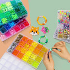 4000PCS Pony Beads Friendship Bracelet Making Kit – 96 Colors DIY Jewelry Craft Set with Letter Beads & Charms - Random Color