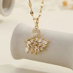 Swan Zircon Necklace - Jewelry Product Designed For Personal Style And Daily Fashion Routine - Golden Pink