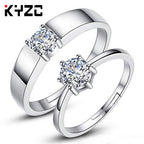 Adjustable Silver Plated CZ Ring for Women