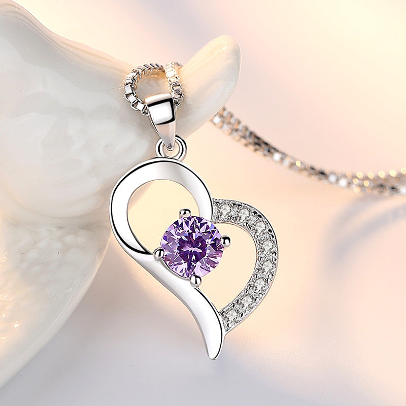 Silver Plated Heart Necklace Fashion Jewelry for Daily Wear