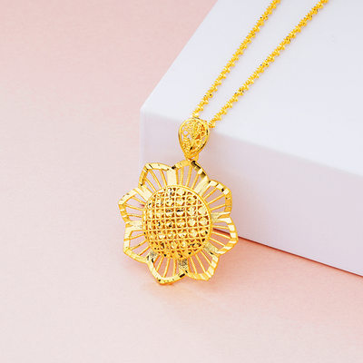 Gold Plated Zircon Ball Necklace for Women